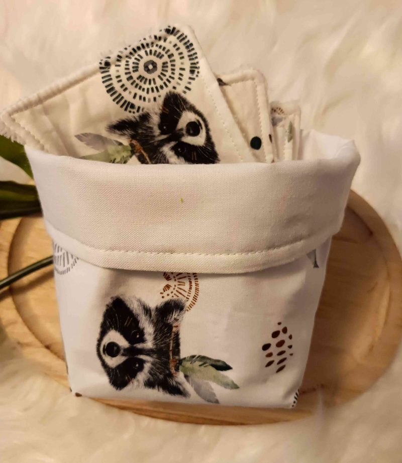 Lingettes lavables + panier Ratons laveurs (en stock)