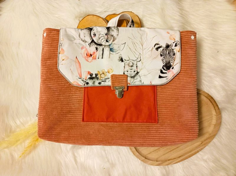 Cartable maternelle Savane rose (en stock)