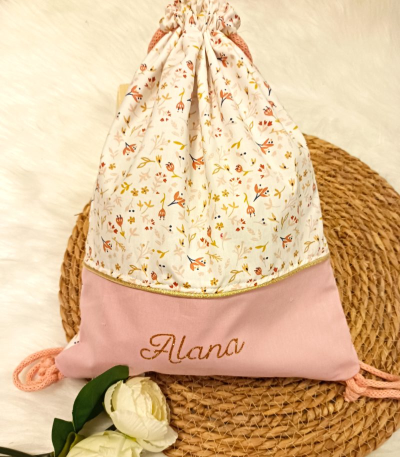 Sac pochon Fleuri (en stock)