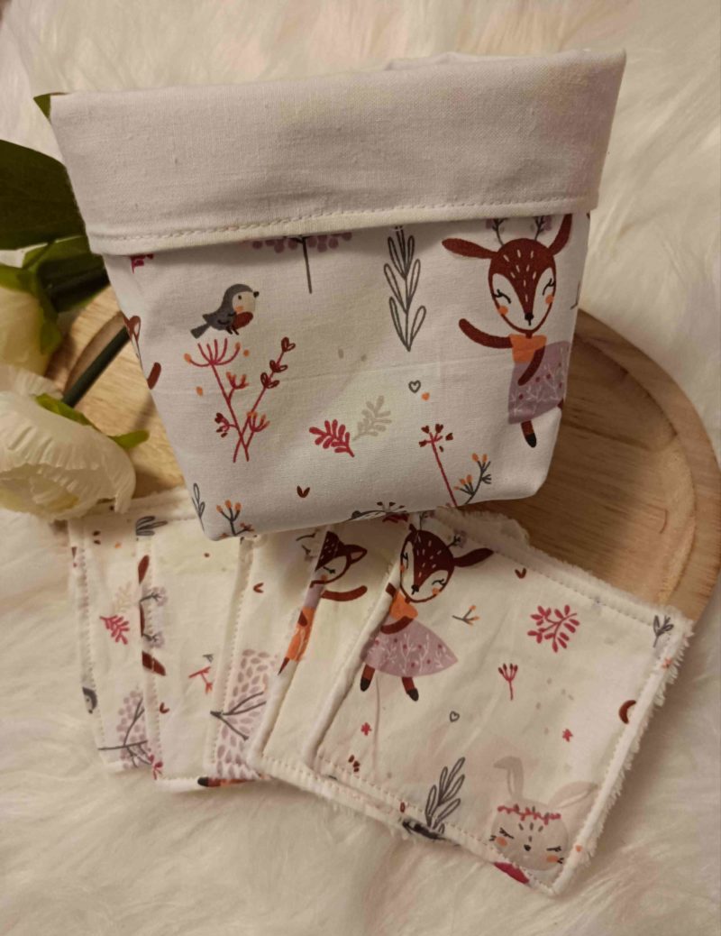 Lingettes lavables + panier Animaux dansants (en stock)