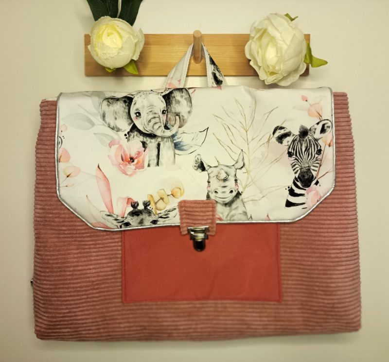 Cartable maternelle Savane rose (en stock)