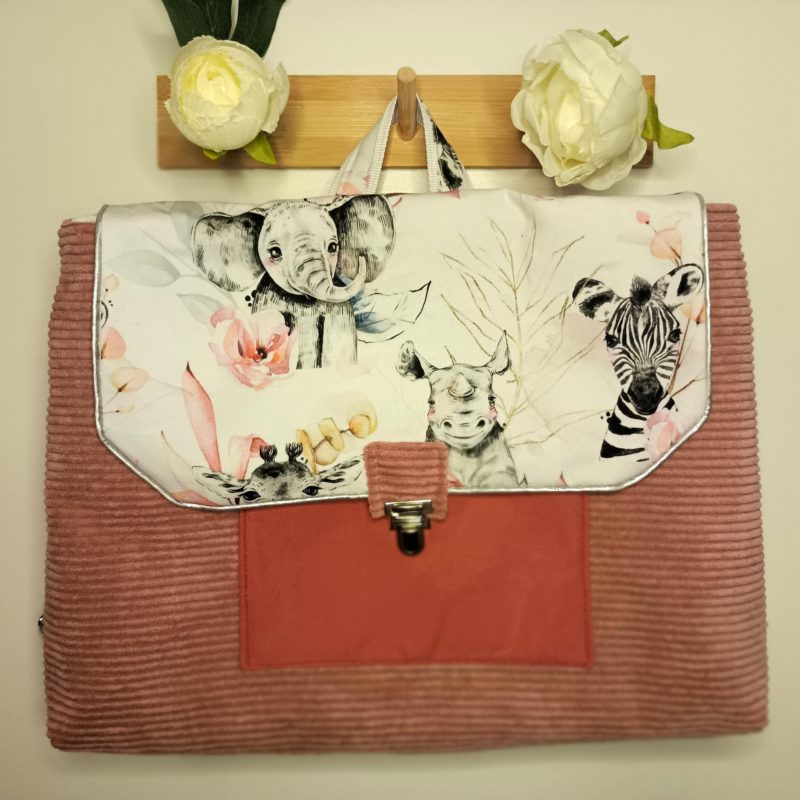 Cartable maternelle Savane rose (en stock)