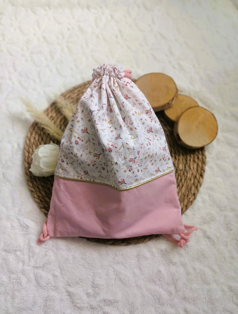 Sac pochon Fleuri (en stock)