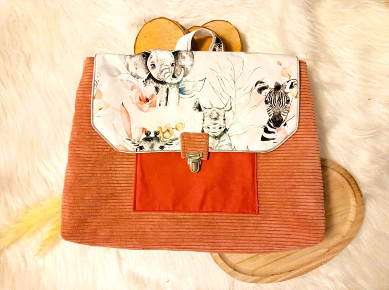 Cartable maternelle Savane rose (en stock)
